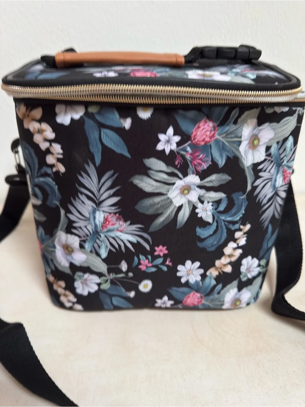 Black Floral Insulated Breast Milk Cooler